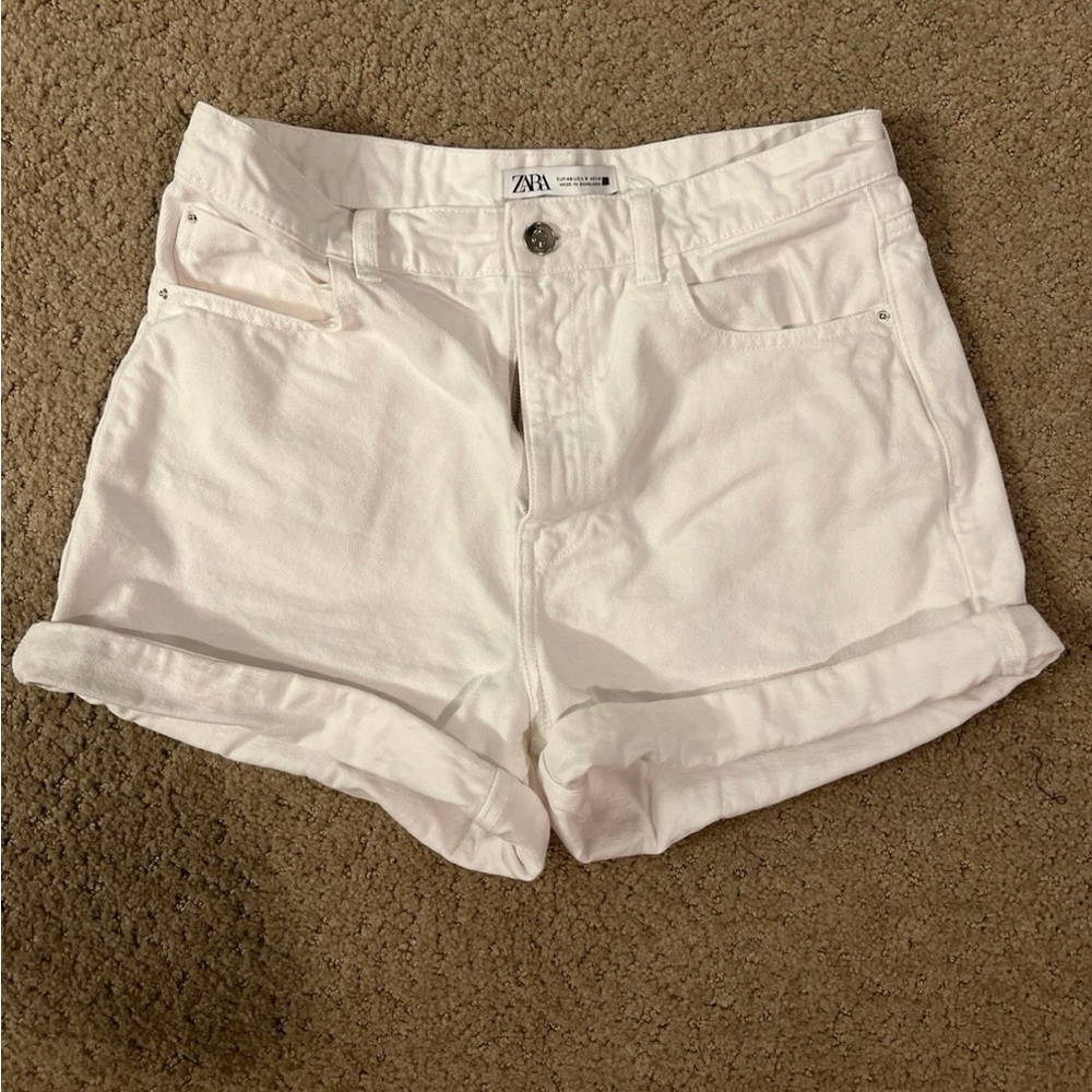Zara Women's Cream Jean Shorts